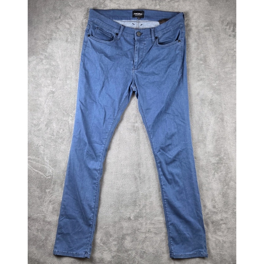 Maceoo Classic Stretch Light Wash Blue Jeans Mens 30/2(33) Denim Comfort Pants